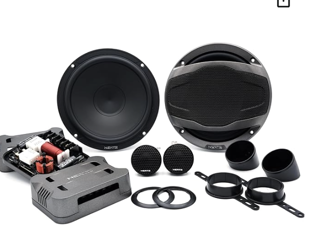 hertz mpk165.3 6.5 inch 220 watt 4 ohm 2 way component car audio speakers (pair)